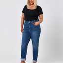 Women's Plus Size Jeans High Rise Skinny Stretchy Jean with Pockets Tummy Control Denim Pants Trendy (Blue, XXL)