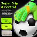 Sportout Kids Goalkeeper Gloves, Soccer Gloves with Double Wrist Protection and Non-Slip Wear Resistant Latex Material to Give Splendid Protection to Prevent Injuries (Green, 6)