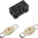 Midi Fuse Holder and 2 Pieces 80A Midi high Current Fuse Screw Fuse for Cars, Trucks, Vehicles(80 Amp)