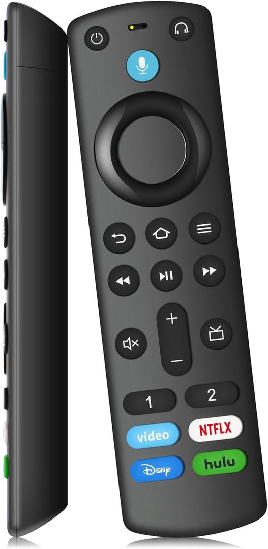 Voice Remote Replacement Compatible with All Fireseries TV Cube/Stick/4K/4K Max/Lite/Stick HD, Smart TVs (3rd Gen), and for All Insignia-Toshiba-Pioneer-Omni QLED Series, Not for ROKU-TV
