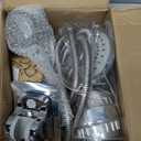 High Pressure 5 Setting Rain Shower Head Combo, HarJue Filter Shower Head, Dual Shower Head Set for Hard Water, Remove Chlorine Fluoride and Harmful Substances, Chrome (With Filter & Handheld)