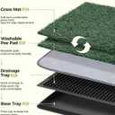 Petcozife Dog Grass Pad with Tray, 35"x23" Grass Pad for Dogs Potty with 2pcs Artificial Grass, Indoor Dog Litter Box for Balcony Apartment, Realistic, Washable, Less Odor