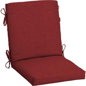 ARDEN Outdoor Midback Chair Cushion, 18 x 16.5, Rain-Proof, Fade Resistant 18 x 16.5, Ruby Red Leala, Set of 2
