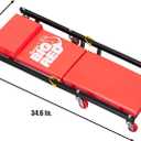 BIG RED 2-Piece Rolling Garage/Shop Creeper: 36" Padded Mechanic Cart with Headrest and 6 Casters, Red