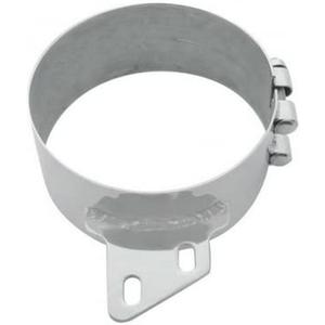 United Pacific 10285 - Exhaust Clamp - 8" Stainless Butt Joint Exhaust Clamp - Angled Bracket