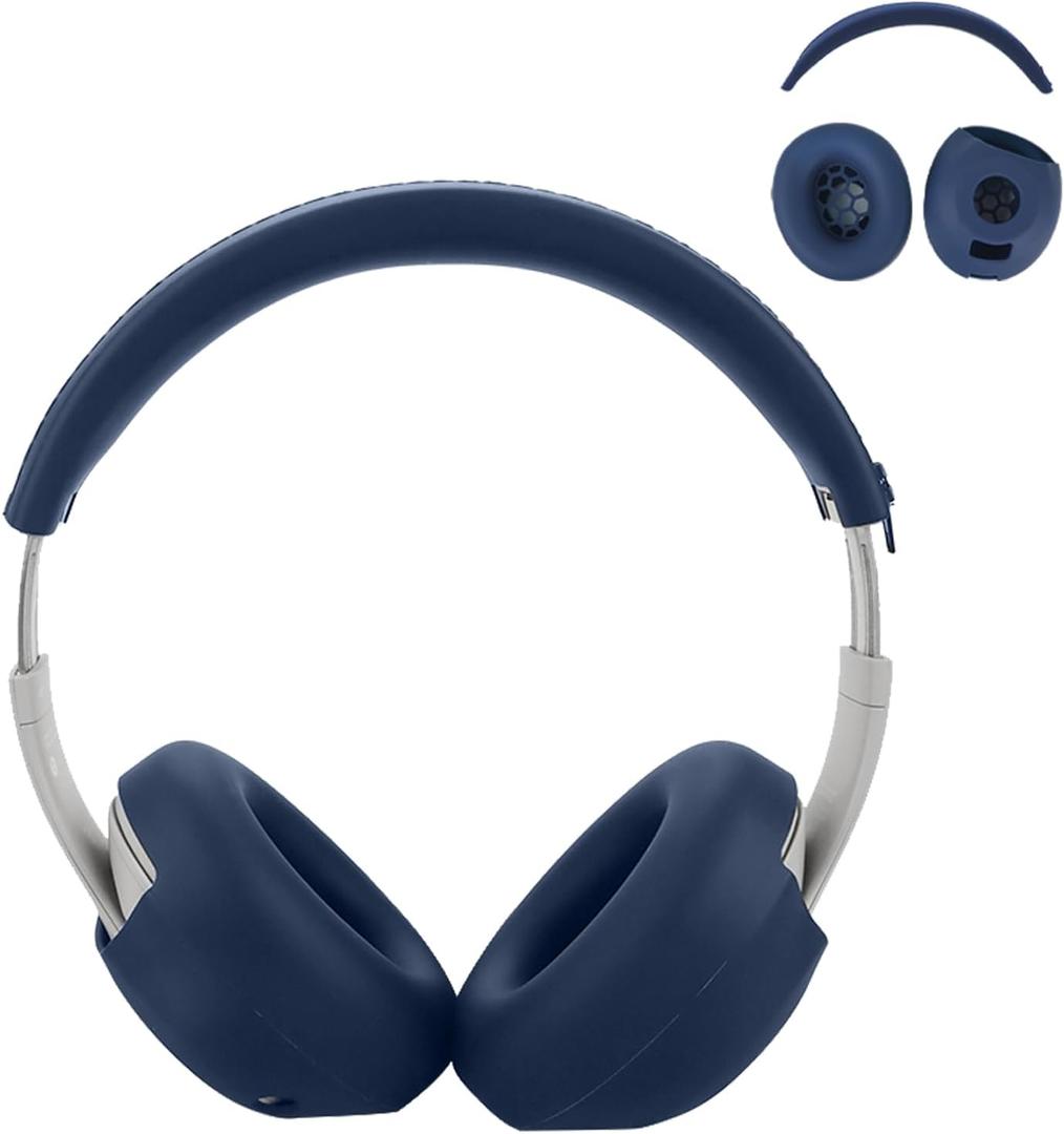 Studio Pro Silicone 2-in-1 Sweat Case Cover Set with Anti-Scratch Ear Pad Covers & Zipper Headband Cover Compatible with Beats Studio Pro Wireless HeadphonesBlue