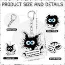 Ferreve 80 Pcs Funny Black Cat Keychains Employees Appreciation Gifts Bulk Its Fine Everythings Fine for Vet Cat Lovers Coworkers