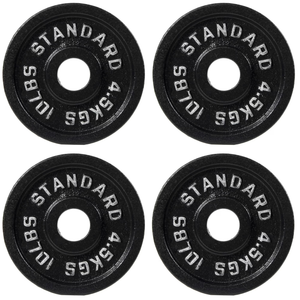 2-Inch Olympic Cast Iron Weight Plate for Strength Training & Powerlifting, Durable Gym Weights, 10LBS, 4-Pack