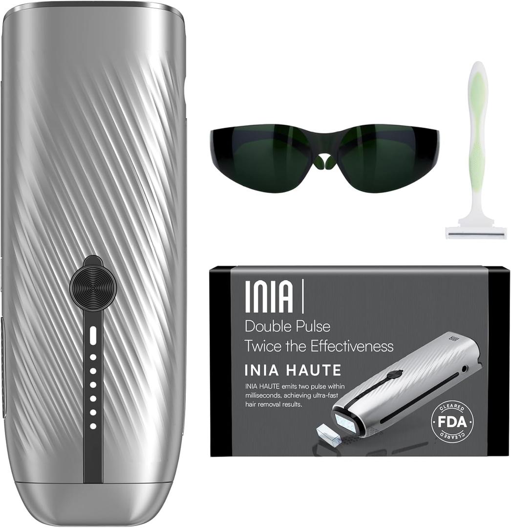 Laser Hair Removal for Women and Men, IPL Hair Removal Device with Sapphire Ice-Cooling, Double Effectiveness & 5 Flashes per Second for Long-Lasting and Nearly Painless Results (Black)