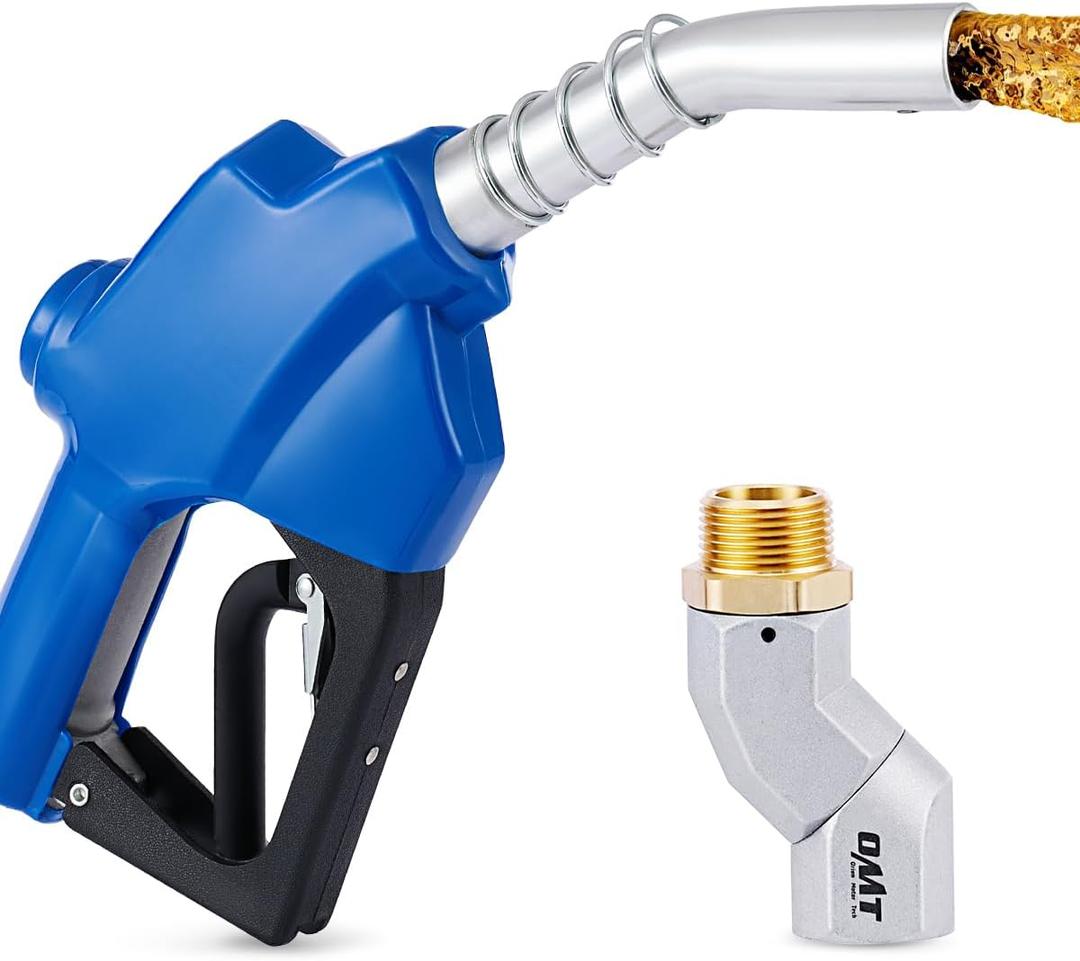 Orion Motor Tech 1" NPT Automatic Fuel Nozzle Kit, Auto Shut Off Fuel Nozzle with 360 Hose Swivel, Gas Fuel Transfer Refilling Nozzle with 1-3/16" Spout 32 gpm for Gasoline Diesel Kerosene
