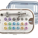 Dental Implant Torque Wrench Universal Kit Fully Autoclavable Color IdentificationTorque Adjustable Ratchet & Screwdrivers Torque Value of 1070Ncm Portable Round Style