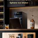 ecozy 2.4" Clear Ice Ball Maker Countertop with CrystalFlux Technology, Minimal Footprint Sphere Ice Maker with 8H Timer, 1 pcs in 40 Mins, 32 pcs/Day, Self-Cleaning for Home Bar Whiskey & Bourbon