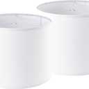 Pure-White Drum Lamp Shades Set of 2 Large Lampshade 16``Top x 16``Bottom x 12``High(Spider) Modern Lamp Shade for Table and Bedside Lamp - Lampshade Replacement