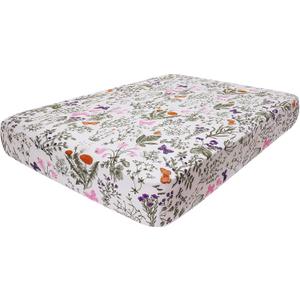 hyha Printed Couch Cushion Covers, Floral Sofa Covers Washable for 2 Cushion Couch, Stretch Pattern Outdoor Cushion Covers for Patio Furniture with Elastic Bottom(Medium, Sage Wild Green)