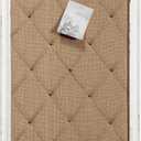 Antique White Linen Fabric Pin Board, 21"27" Message Board Wall Decor, Burlap Bulletin Board Picture Memo Board, Large Cork Boards for Walls with Frame, Vision Board for Farmhouse Home,Office Decor (20.7"1"26.8")