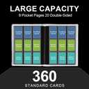 White 9-Pocket Trading Card Album - 20 Pages 360 Cards Storage Capacity Trading Card Binder, Premium Secure Snap Closure, Durable Collectible Album Folder for Sport Cards and Hobby Collections