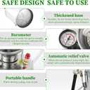 1Gal Stainless Steel Pump Up Sprayer Reinforced Hose, Hand Pump Sprayer with Pressure Gauge&Safety Valve, Adjustable Nozzle Suitable for Gardening (1 Gallon)
