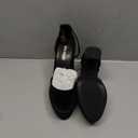 JENN ARDOR Women's Platform Heels 5 Inch Chunky High Heel Pumps Block Heels 1.7 Inch Platform Ankle Strap Closed Toe for Dress Wedding Party Pumps Black- Velvet Size 8