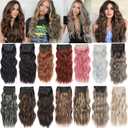 Purple Clip in Hair Extensions, 4 PCS Natural Soft Long Wavy Clip on Synthetic Hair Hairpieces Curly 20Inch Curly Thick Hair 11 Clips (Purple, 20 Inch)