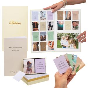Vision Board Kit - Premade Dream Board with Manifestation Pictures Supplies, Goal Collage Book for Wall, Complete Mood Boards Kits, Law of Attraction Journal Planner Affirmation Cards for Women Adults