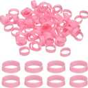 PATIKIL 250Pcs Silicone Cable Ties, 12mm Heavy Duty Small Strong Rubber Bands Silicone Rubber Bands for Cord Management Home Office Organization, Pink(19x5x0.6mm)