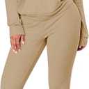 Fixmatti Women Pullover Hoodie Pockets Sweatpants Sport Jogger Sweatsuit (Small, 01-khaki)