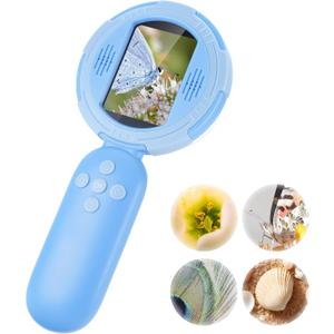 Handheld Microscope for Kids, Mini Digital Microscope for Kids with 2'' Inch Screen,Geology Educational Science for Age 4 5 6 7 8 Girls&Boys