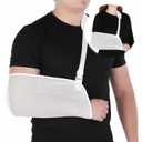 ElevateTech Mesh Arm Shoulder Sling, Breathable Shoulder Immobilizer Shower Adjustable Suitable for Left And Right Arms Comfort Type (White)