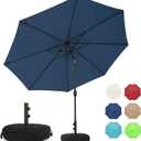 Sundale Outdoor 9FT Patio Umbrella with Sand Bag Umbrella Base, Outdoor Umbrella with Tilt and Crank, Navy