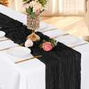 6 Pack Black Cheesecloth Table Runner, 17 x 108 Inch, Gauze Cheese Cloth Table Runner Rustic Sheer Runner for Wedding Birthday Party Baby Shower Table Decor(Black)