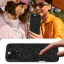 Designed for iPhone 16 Pro Max Case, Cute Rose Flower Floral Pattern Design, Slim Soft TPU Liquid Silicone Protective Cover for Women Girls - Black