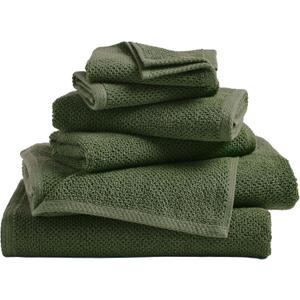 Great Bay Home 100% Cotton 6 Piece Towel Set - Absorbent, Quick-Drying, Durable Bath Towels for Bathroom Decor - Low-Twist, Two-Ply Fibers (Forest Green)