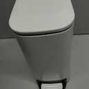 TIPGO Slim Bathroom Trash Can with Lid Soft Close, Step Pedal, 6 Liter / 1.6 Gallon Stainless Steel Trash Bin, Small Garbage Cans for Bedroom, Office, Kitchen (White)