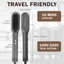 PLAVOGUE Ionic Hair Straightening Brush with Hot Air Function, Dual Voltage 30s Fast Heating, Anti-Scald & Auto Shutoff, Rotating Cord for Frizz Control & Salon Styling at Home