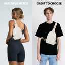 VOROLO Sling Bag Sling Chest Bag with Two Parallel Zipper and Ajustable Strap Fashion Sling Pack Beige