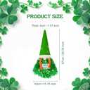 St. Patrick's Day Wreath Decoration,Green Ribbon Door Wreath Gnome, Holiday Hanging Decor for Door Wall Home Bar Party Outdoor Indoor Supply
