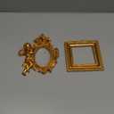 Yulejo 10 Pcs Mini Gold Picture Frames Victorian Small Vintage Resin Antique Photo Frame Tiny Baroque Ornate Frame for DIY Jewelry Display Wall Home Wedding Decor, Without Glass or Backing(Gold)