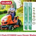 GELASKA GY20850 Mower Blades with Blade Nuts Fits John Deere 42 Inch Mower Blades D110 D100 D105 D130 E120 S100 S120 E100 LA115 LA105 Replaces AM141033 GX22151 UC21583, 2 Pack High Lift