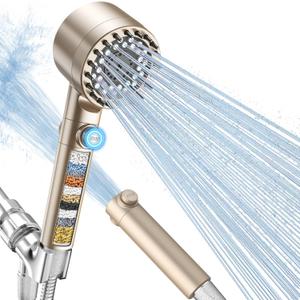 FEELSO Filtered Shower Head with Handheld, High Pressure 4 Spray Showerhead with Filters & Upgraded Anti-clog Nozzles for Hard Water -Remove Chlorine, Reduce Dry Itchy Skin -ON/OFF Switch