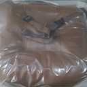 YOUFI Leather Seat Cushion Extra-Thick Booster for Office Chair to Rise Height - Full Filling for Support - with Breathable Cover, Handle and Buckle - Relieves Back Pain 18"x16"x6" (Brown)