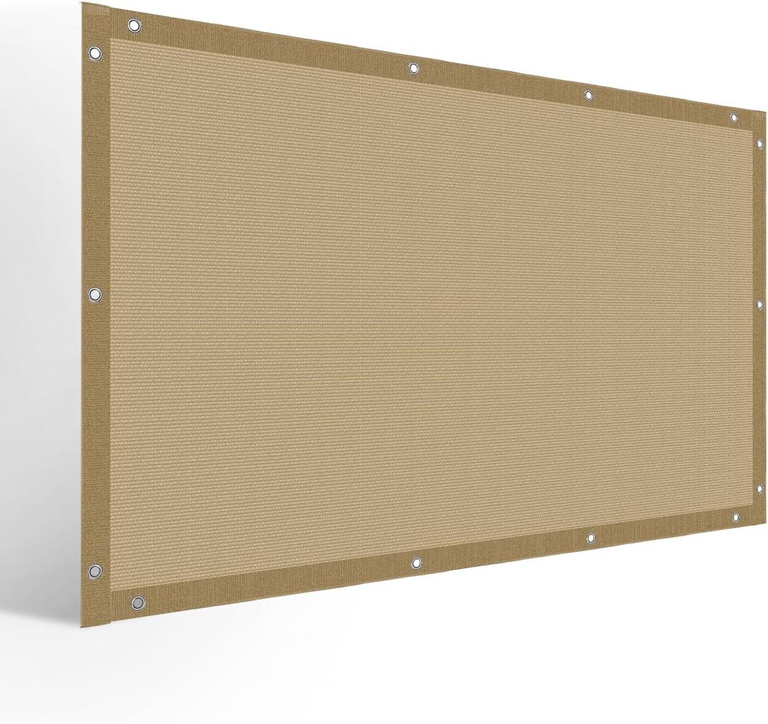 90% Shade Fabric Sun Shade Cloth, 10 x 13' Beige Shade Cloth with Grommets for Garden, Outdoor Patio, Pergola, Deck