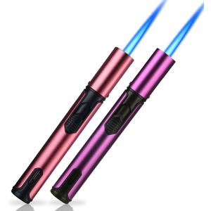 PROMISE Torch Lighters, Butane Lighters Refillable Single Jet Flame for Candle Grill BBQ Camping (Pink& Purple)