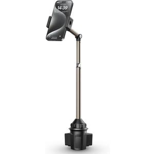 JSAUX Car Cup Holder Cellphone Mount, Metal Long-Arm Ultra Stable Phone Holder for Car Cupholders - Adjustable for iPhone 16 15 Pro Max 13 12 11, Samsung Galaxy S24 S23 Ultra, Google Pixel 9 Pro