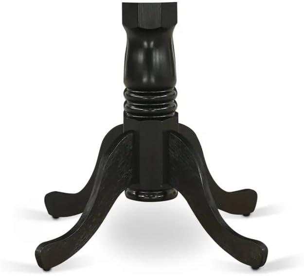 Antique Acacia Wood Dining Table Base in Wirebrushed Black by East West Furniture