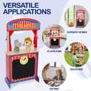 Monlurd Wooden Puppet Theater for Kids Montessori Pretend Play Stage, Puppet Show Set for Ages 4-8, Daycare & Home Use