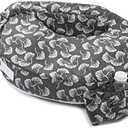 My Brest Friend Original Nursing Pillow Enhanced Ergonomics Essential Breastfeeding Pillow Support For Mom & Baby W/ Convenient Side Pocket, Double Straps & Slipcover, Grey Flowing Fans