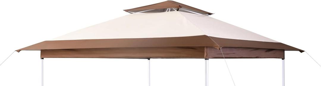 Canopy Replacement Cover Compatible with OUTFINE 12'x12', Compatible with HOTEEL 12'x12',Compatible with COBIZI 12x12, Compatible with SANOPY 12x12FT Gazebo, Canopy Cover ONLY,(Beige/Brown)