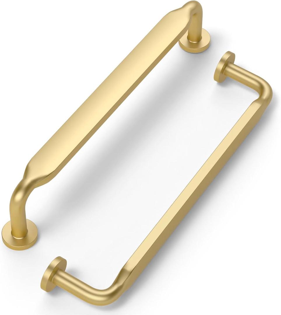 FILTA 10 Pack 5 Inch(128mm) Gold Cabinet Pulls,Stylish Kitchen Cabinet Handles Zinc Alloy Cabinet Hardware for Kitchen Cabinets and Dresser Drawers (5" Hole Center)