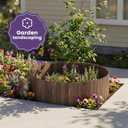 Garden Wooden Fence Edging, Burnt Wood Finish, Fir Wood,Outdoor Lawn Landscape Border (3, 11.8" Height)