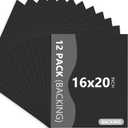 Somime 12 Pack Backing Boards Only - 16x20 Uncut Black Mats Matboards, Acid Free Backerboards, Ideal for Photos/Pictures/Prints/Frames/Arts